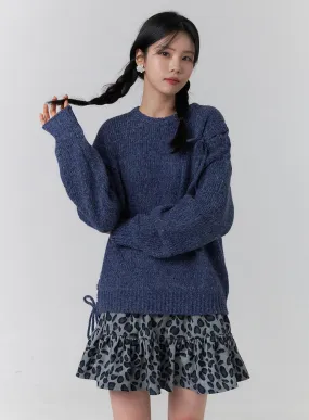 Knit Round Neck Long Sleeve Sweater OJ417