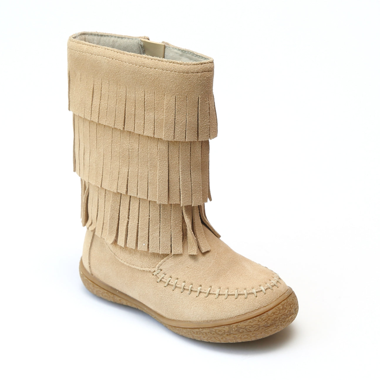 L'Amour Girls Suede Leather Fringe Boots