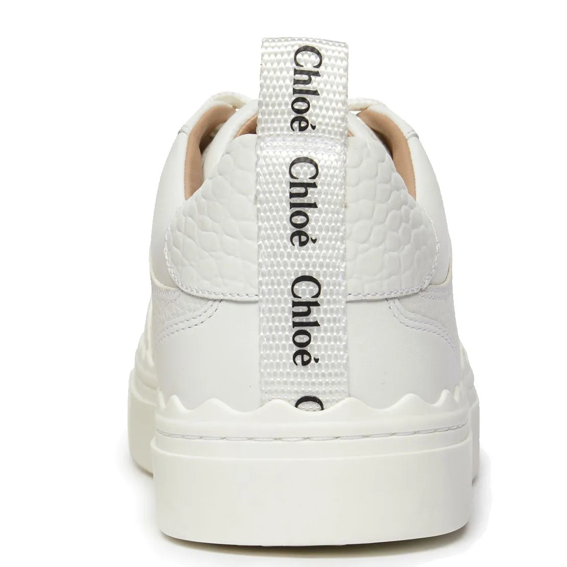 Lauren Leather Sneakers, Perforated White