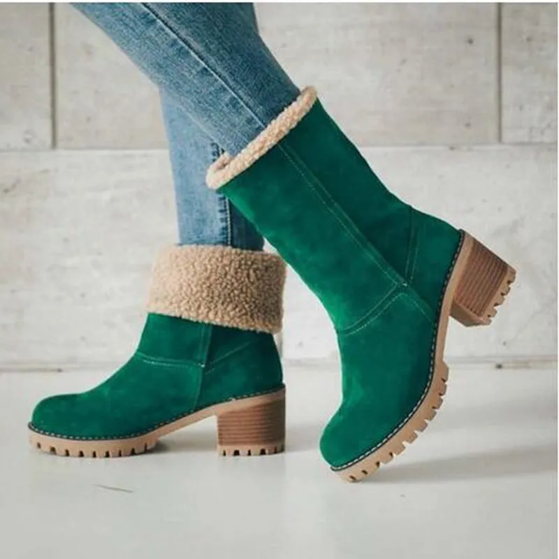 Libiyi seniors' chunky heel winter boots