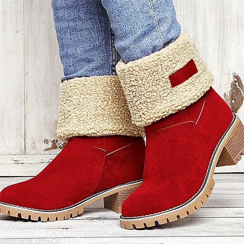 Libiyi seniors' chunky heel winter boots