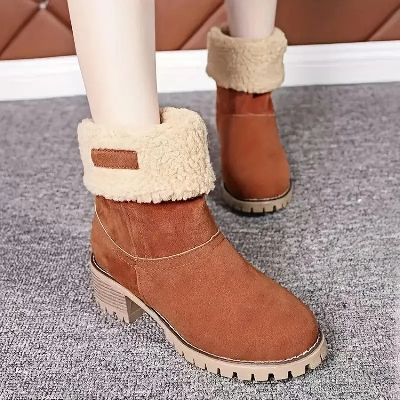 Libiyi seniors' chunky heel winter boots