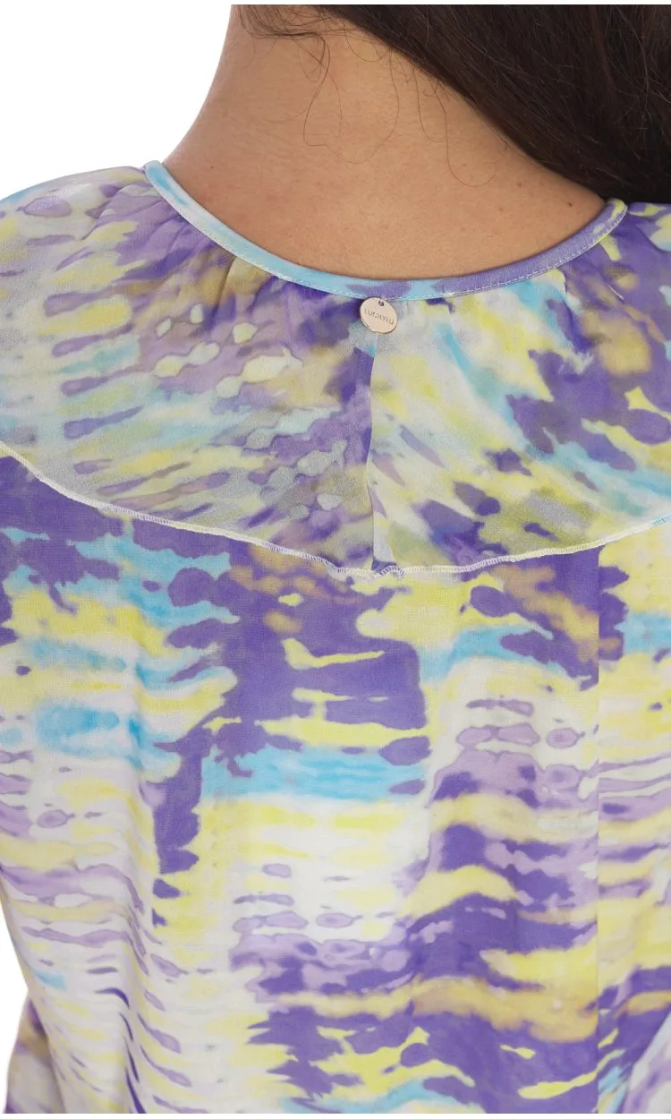 Lilac lime print top