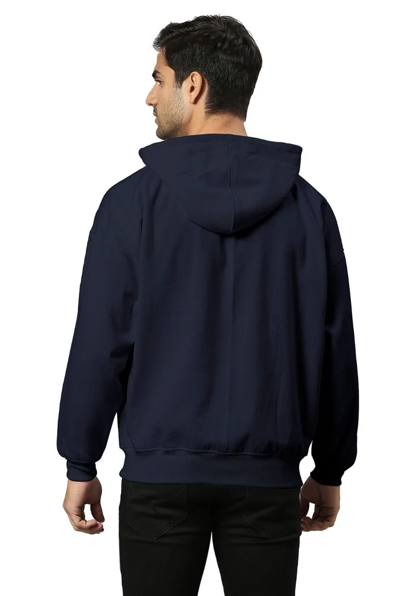 Lite Men Oversized Zipper Hoodie - Navy