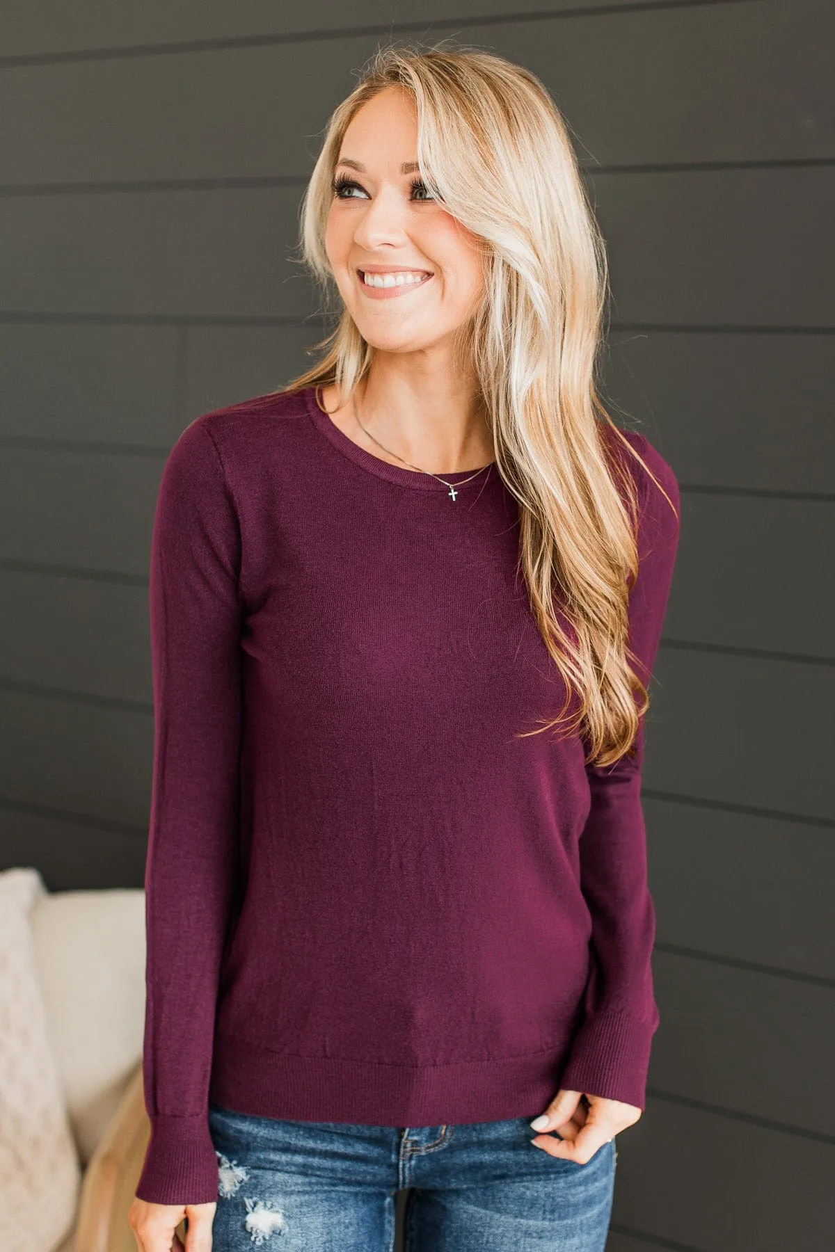 Lost In Your Love Knit Sweater- Wine