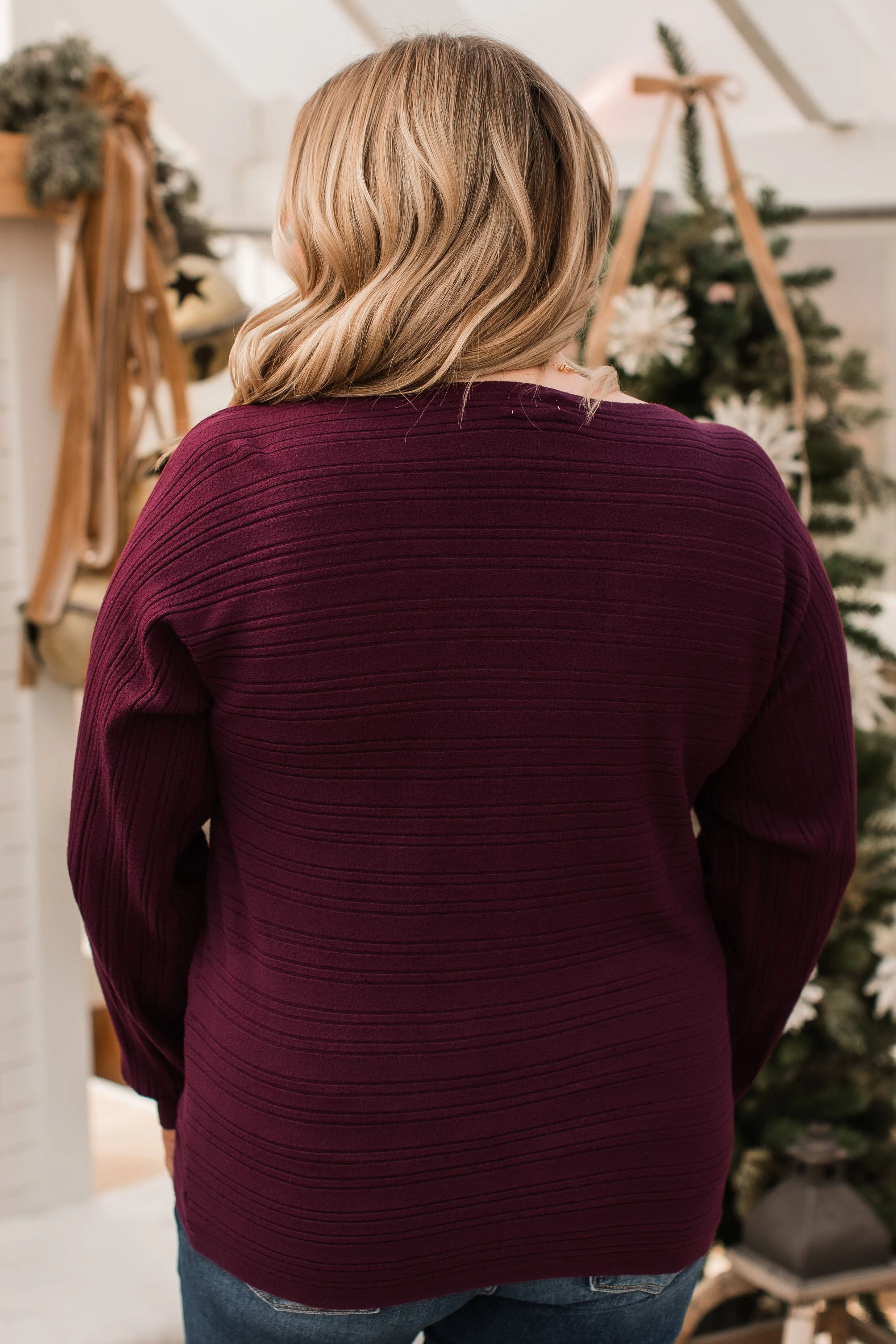 Make It Matter Knit Sweater- Dark Wine