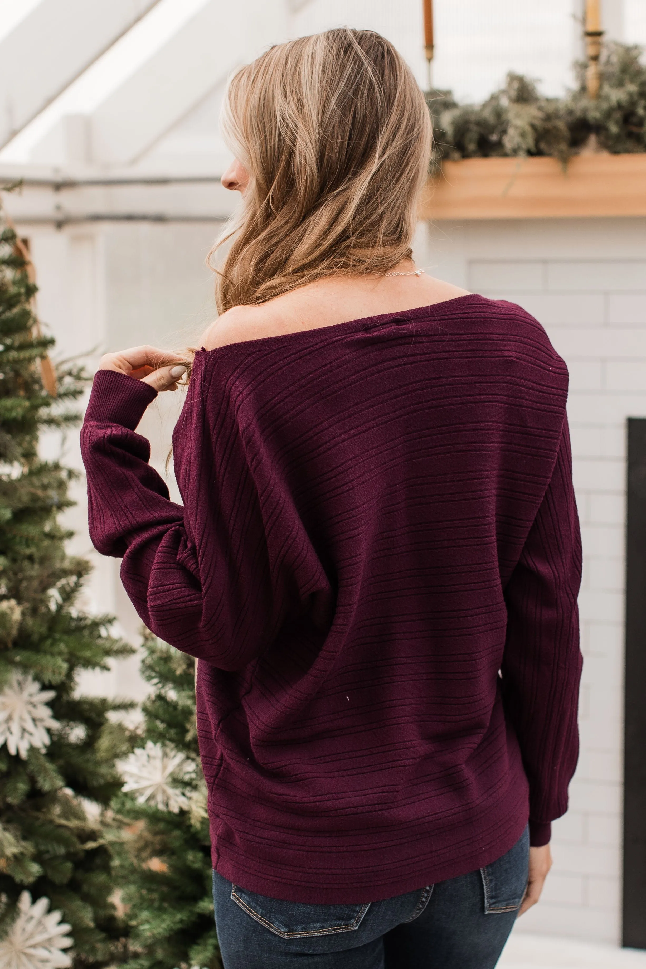 Make It Matter Knit Sweater- Dark Wine