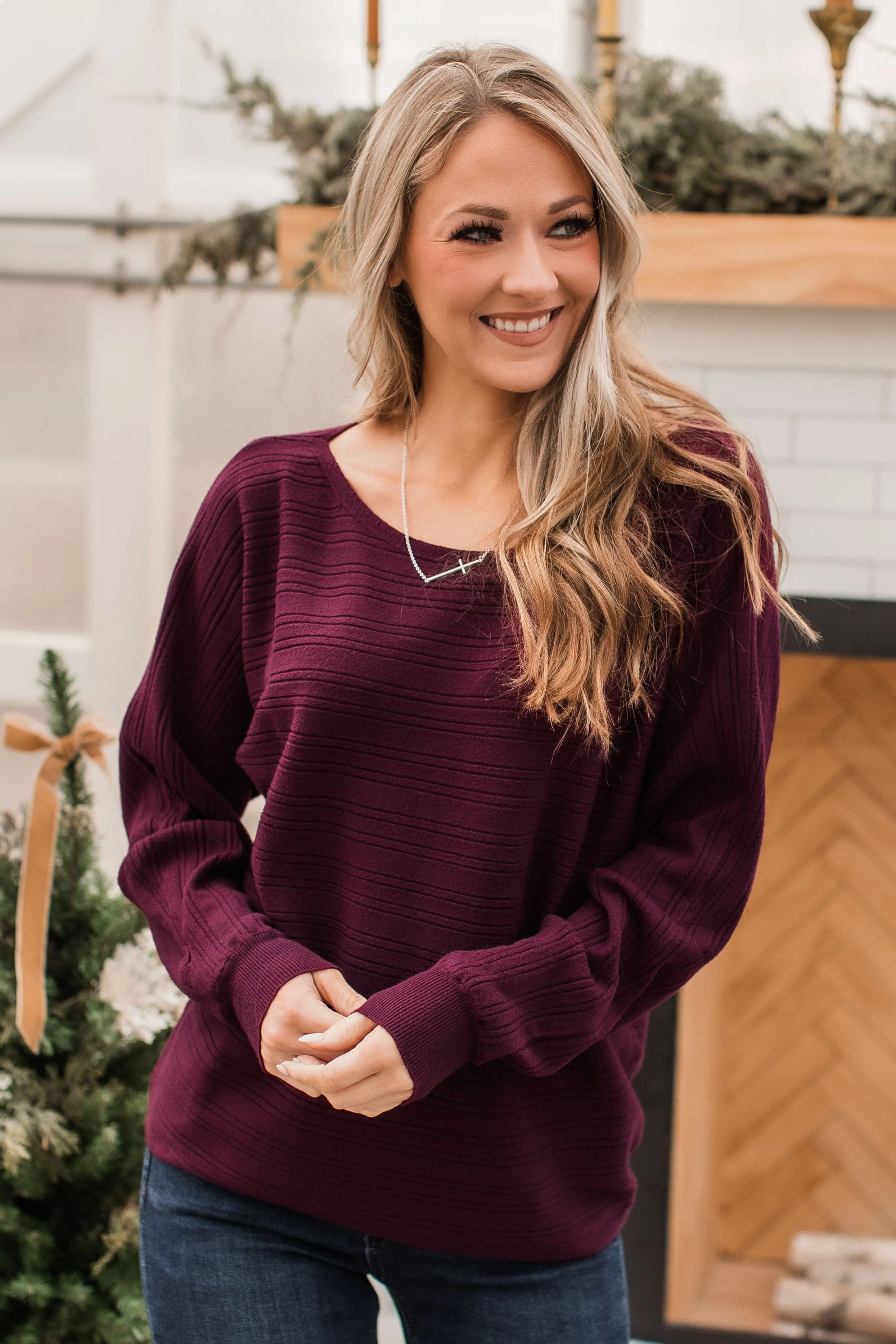 Make It Matter Knit Sweater- Dark Wine