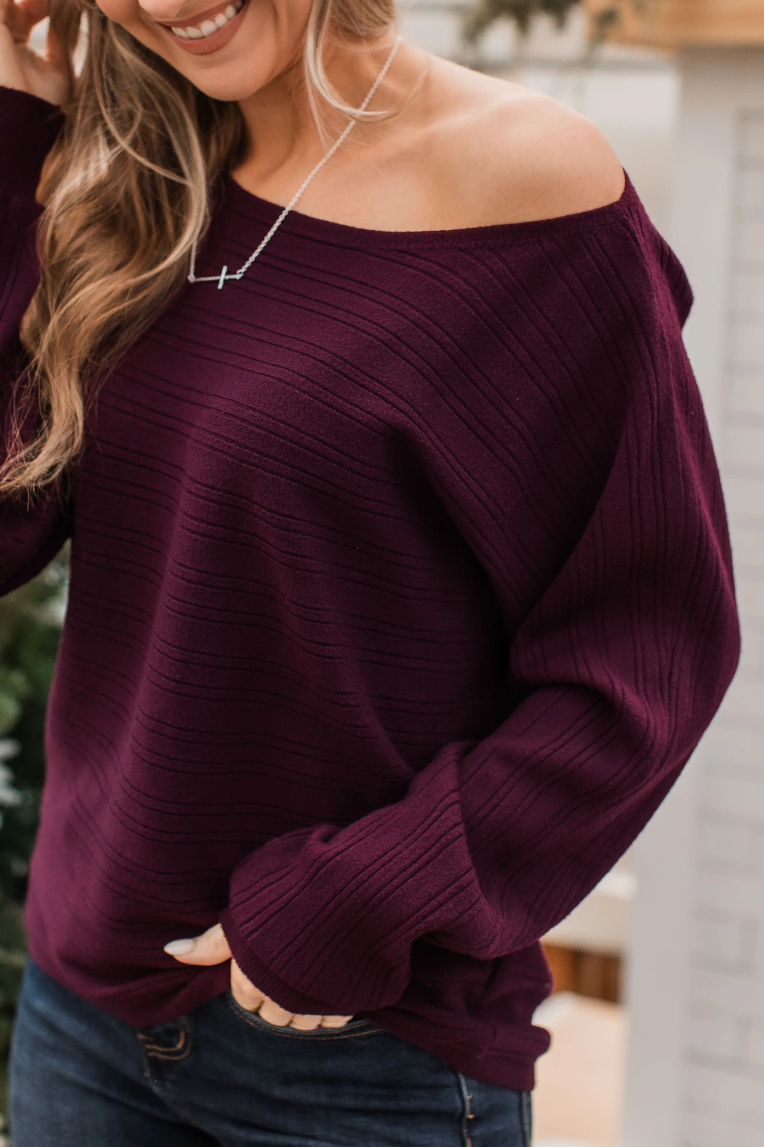 Make It Matter Knit Sweater- Dark Wine