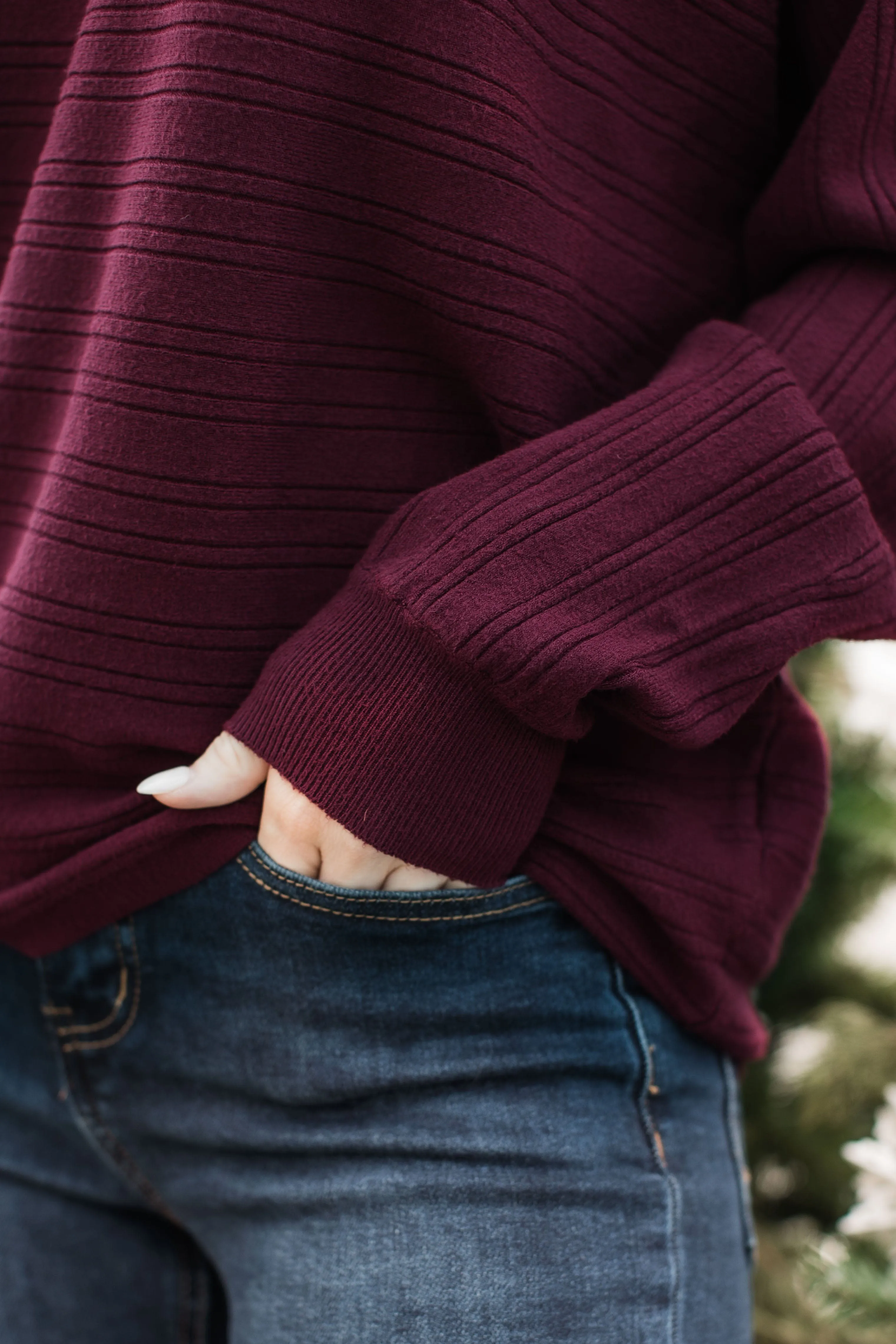 Make It Matter Knit Sweater- Dark Wine