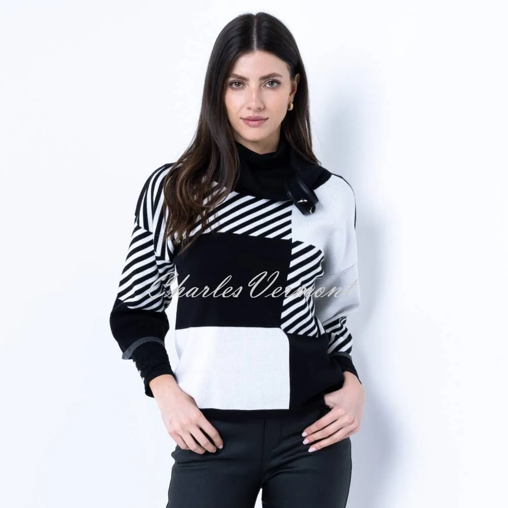 Marble Sweater - Style 6780-105 (Black / Ivory)