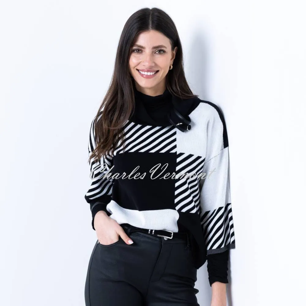 Marble Sweater - Style 6780-105 (Black / Ivory)