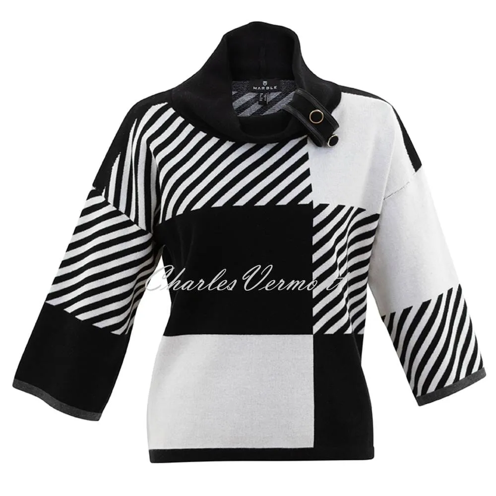 Marble Sweater - Style 6780-105 (Black / Ivory)