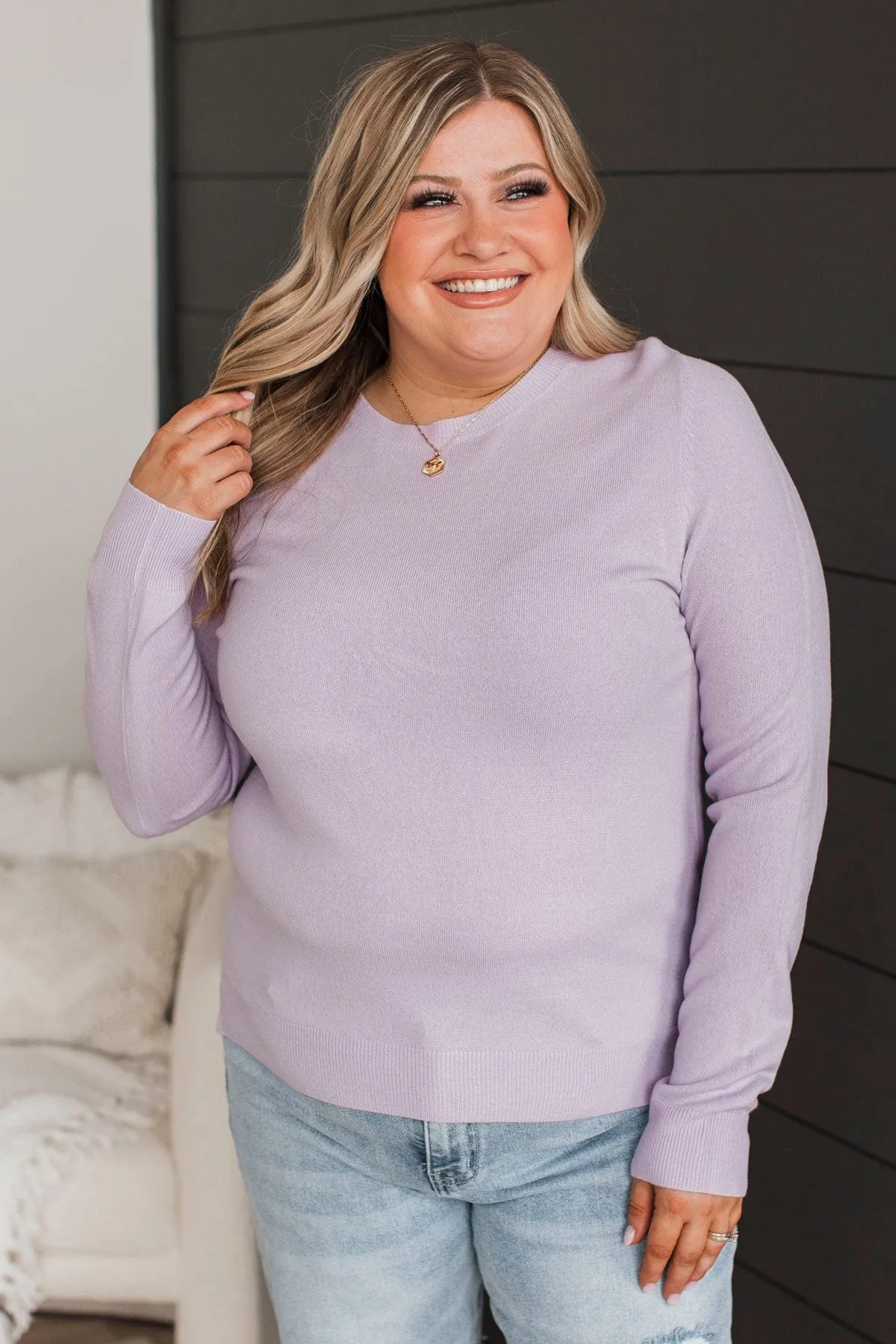 Met Your Match Lightweight Sweater- Light Lavender