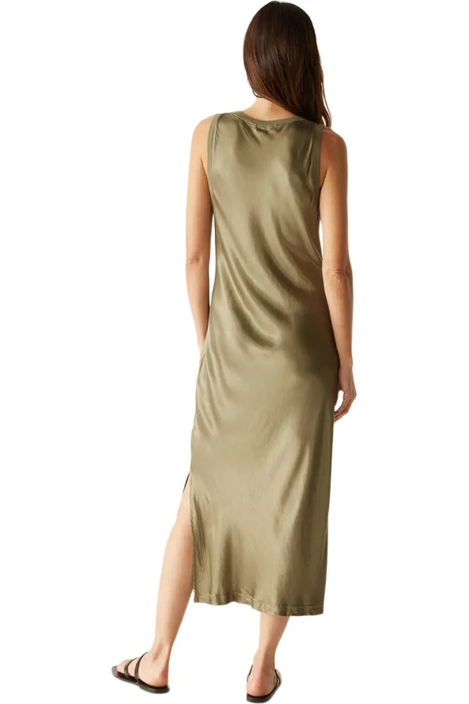 Michael Stars Randi Vneck Dress in Olive