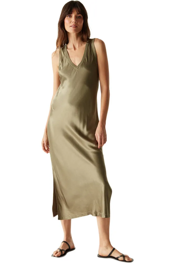 Michael Stars Randi Vneck Dress in Olive