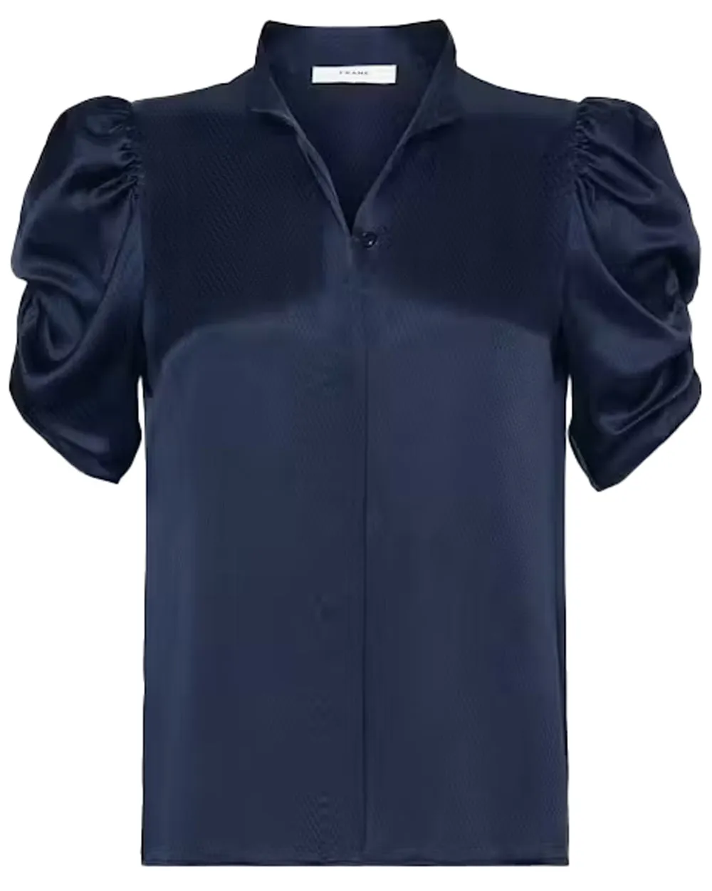 Navy Puff Sleeve Blouse