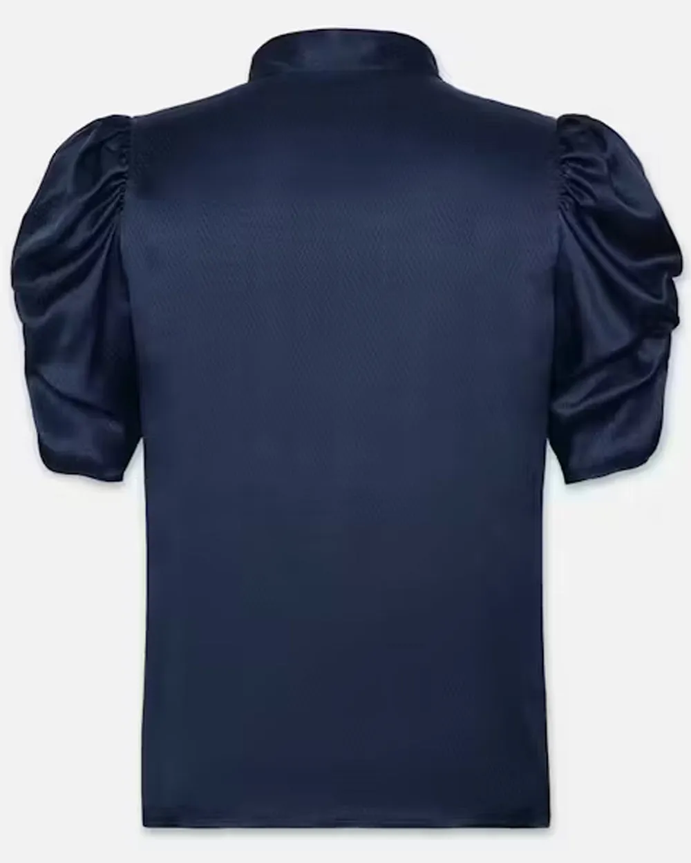 Navy Puff Sleeve Blouse