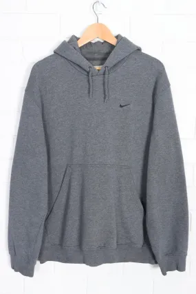 NIKE Embroidered Swoosh Logo Grey Hoodie (L)