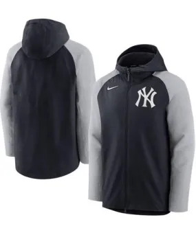 Nike Men's Nike Navy, Gray New York Yankees Authentic Collection Performance Raglan Full-Zip Hoodie Jacket