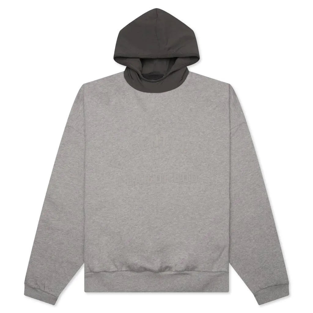 Nylon Fleece Hoodie - Dark Heather Oatmeal/Ink