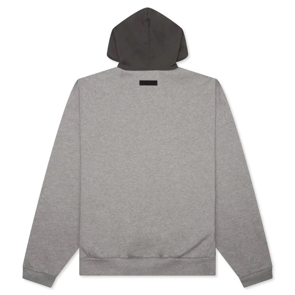 Nylon Fleece Hoodie - Dark Heather Oatmeal/Ink