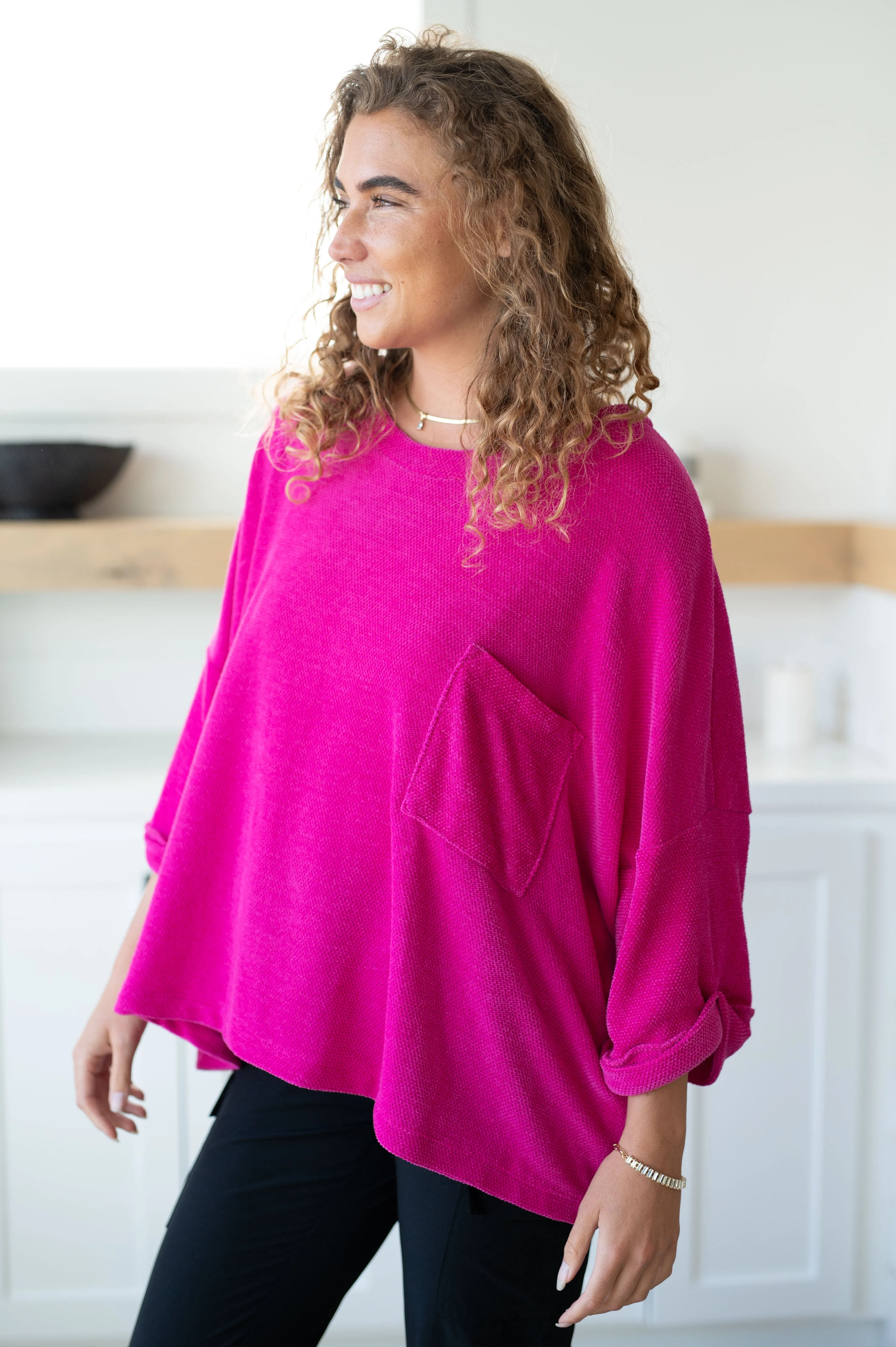 Pink Chenille Blouse