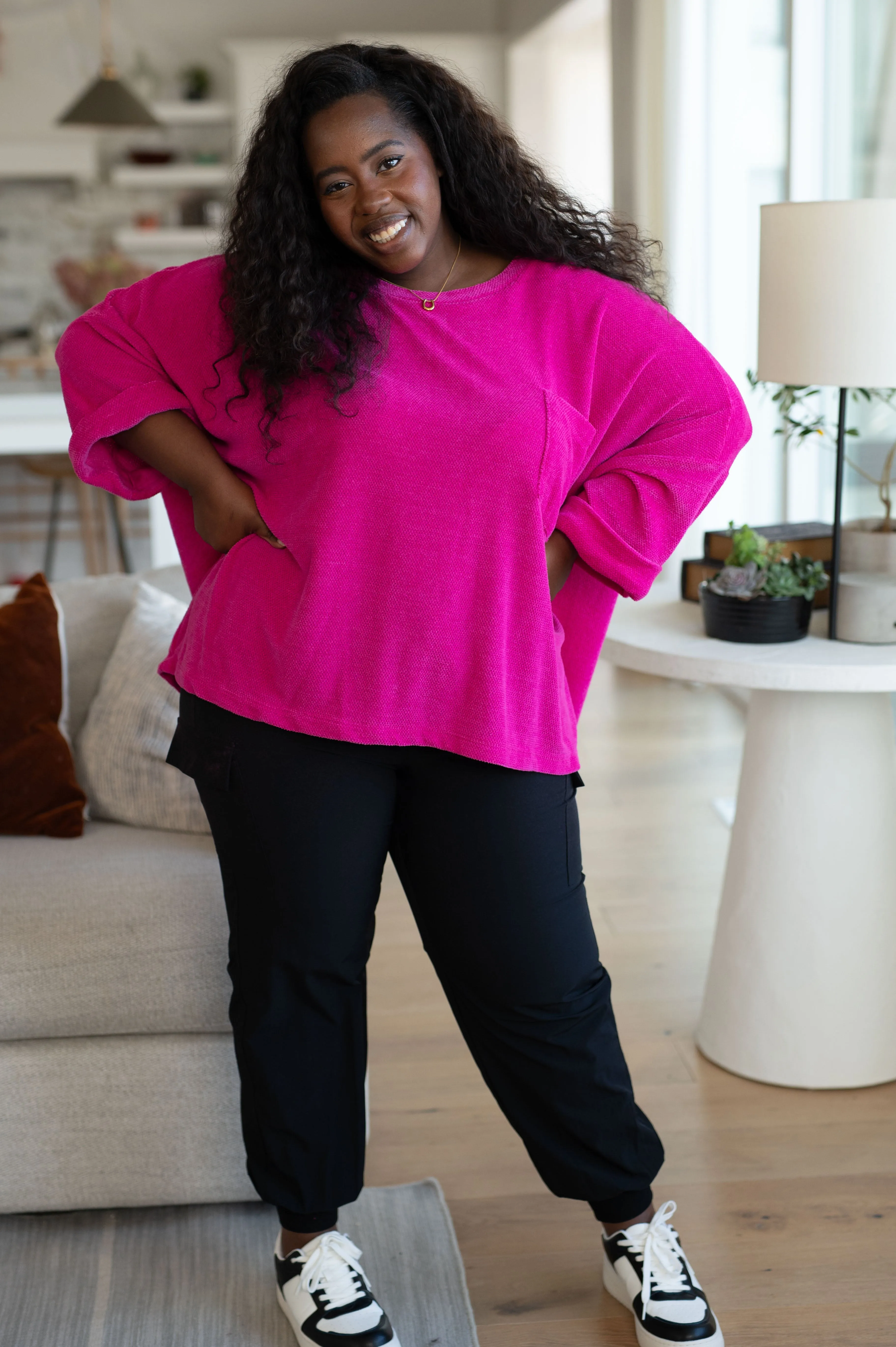 Pink Chenille Blouse