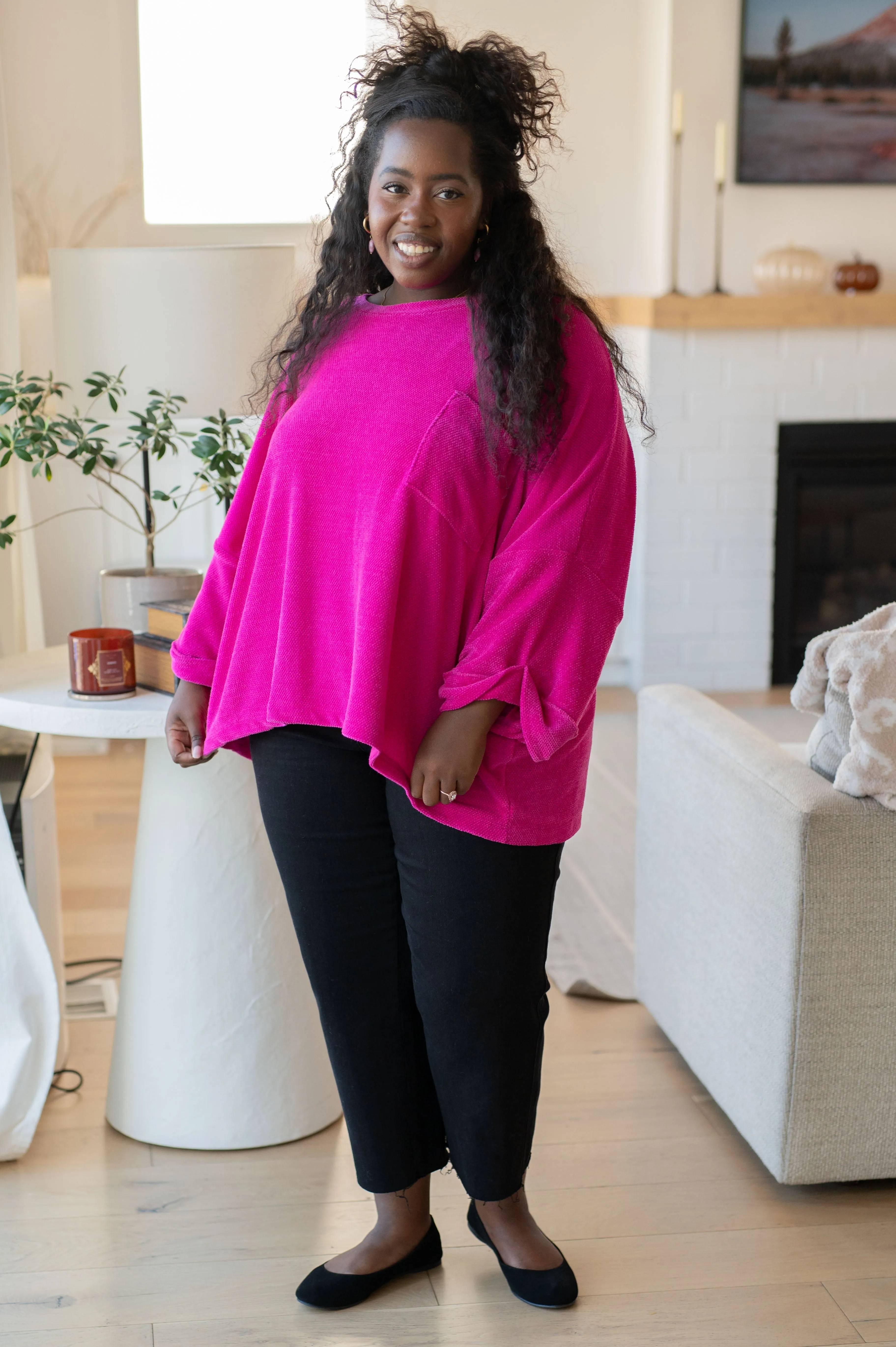 Pink Chenille Blouse