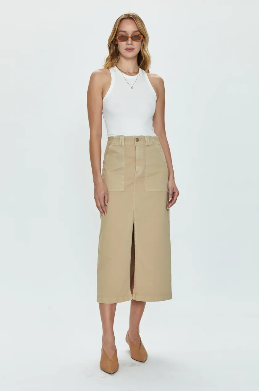 Pistola Pamela High Rise Utility Skirt in Latte