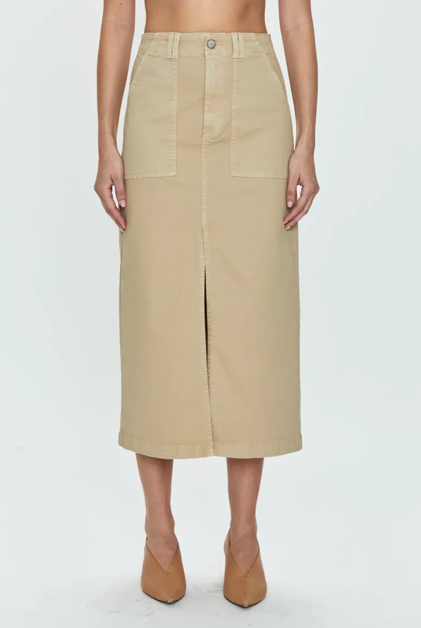 Pistola Pamela High Rise Utility Skirt in Latte