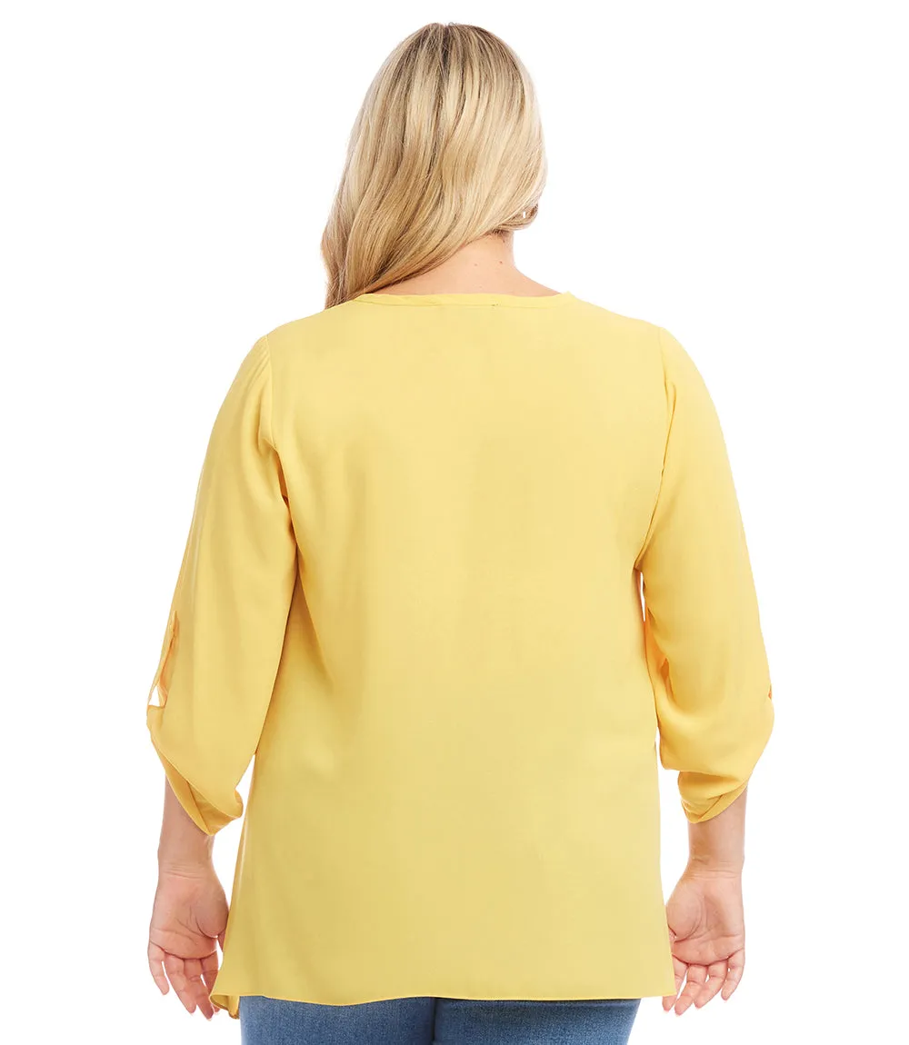 Plus Size Button-Up Blouse