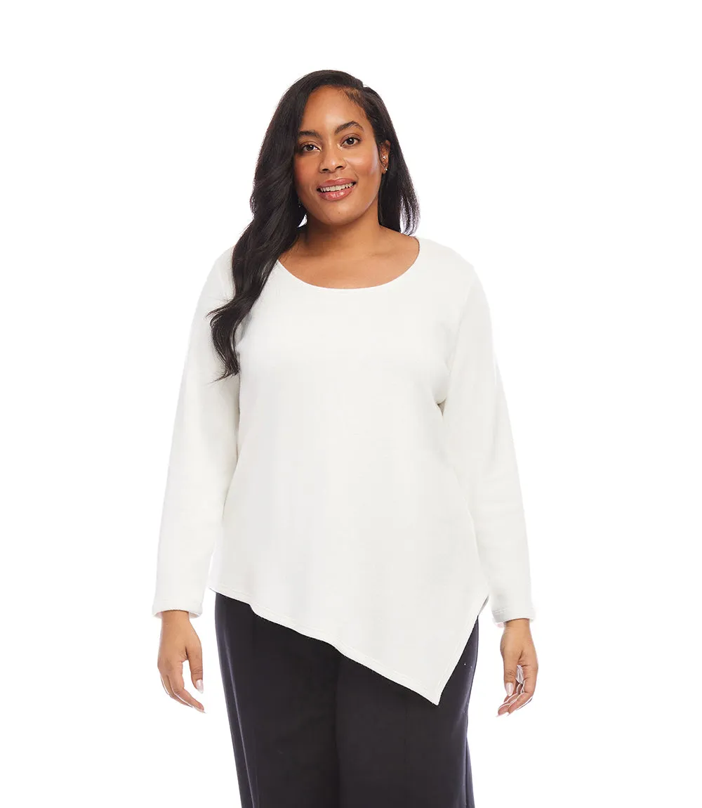 Plus Size Long Sleeve Asymmetric Top