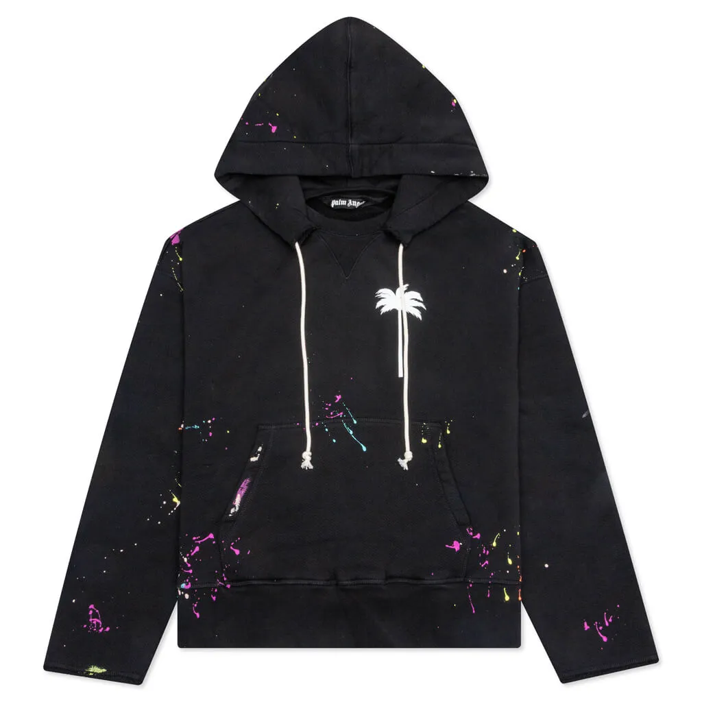 PXP Painted Raw Cut Hoodie - Black/White