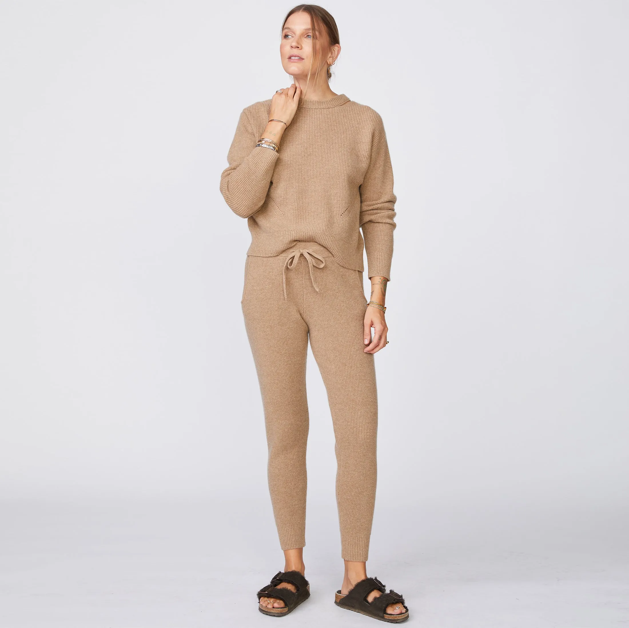 Recycled Cashmere Waffle Sweats