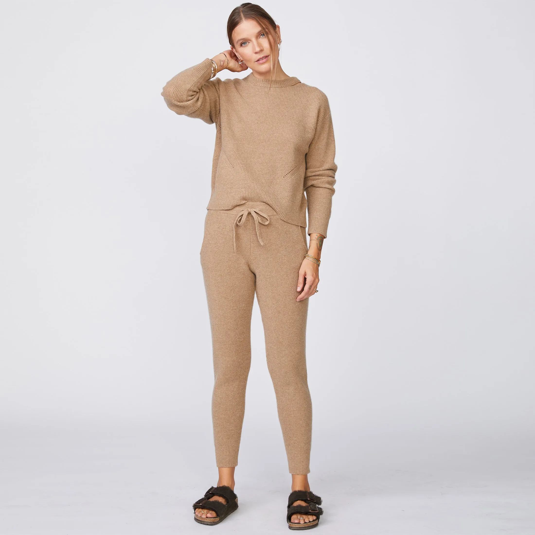 Recycled Cashmere Waffle Sweats