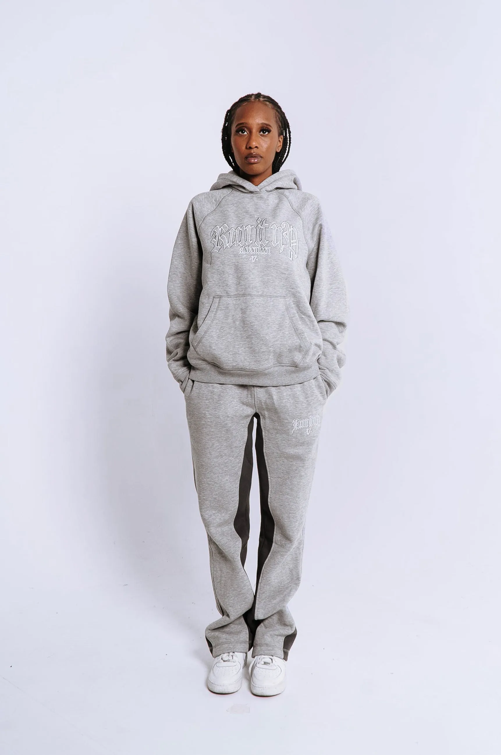 Run it up 2.0 - Grey Melange Hoodie