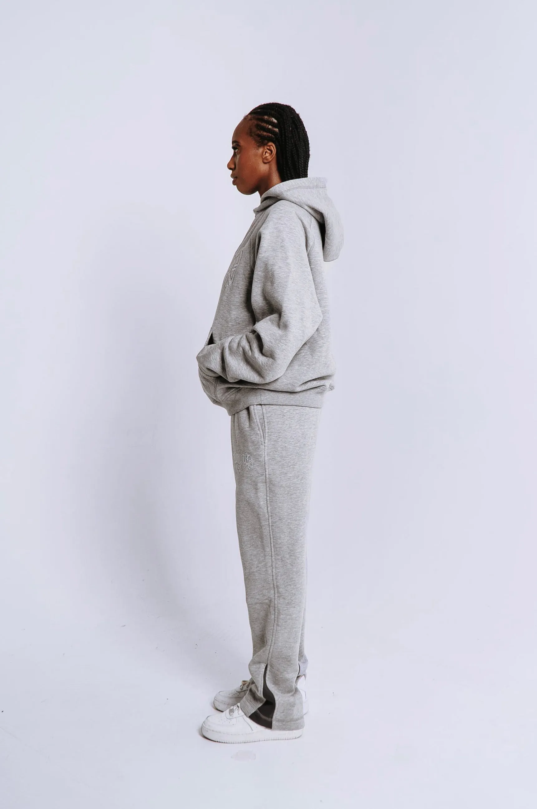 Run it up 2.0 - Grey Melange Hoodie