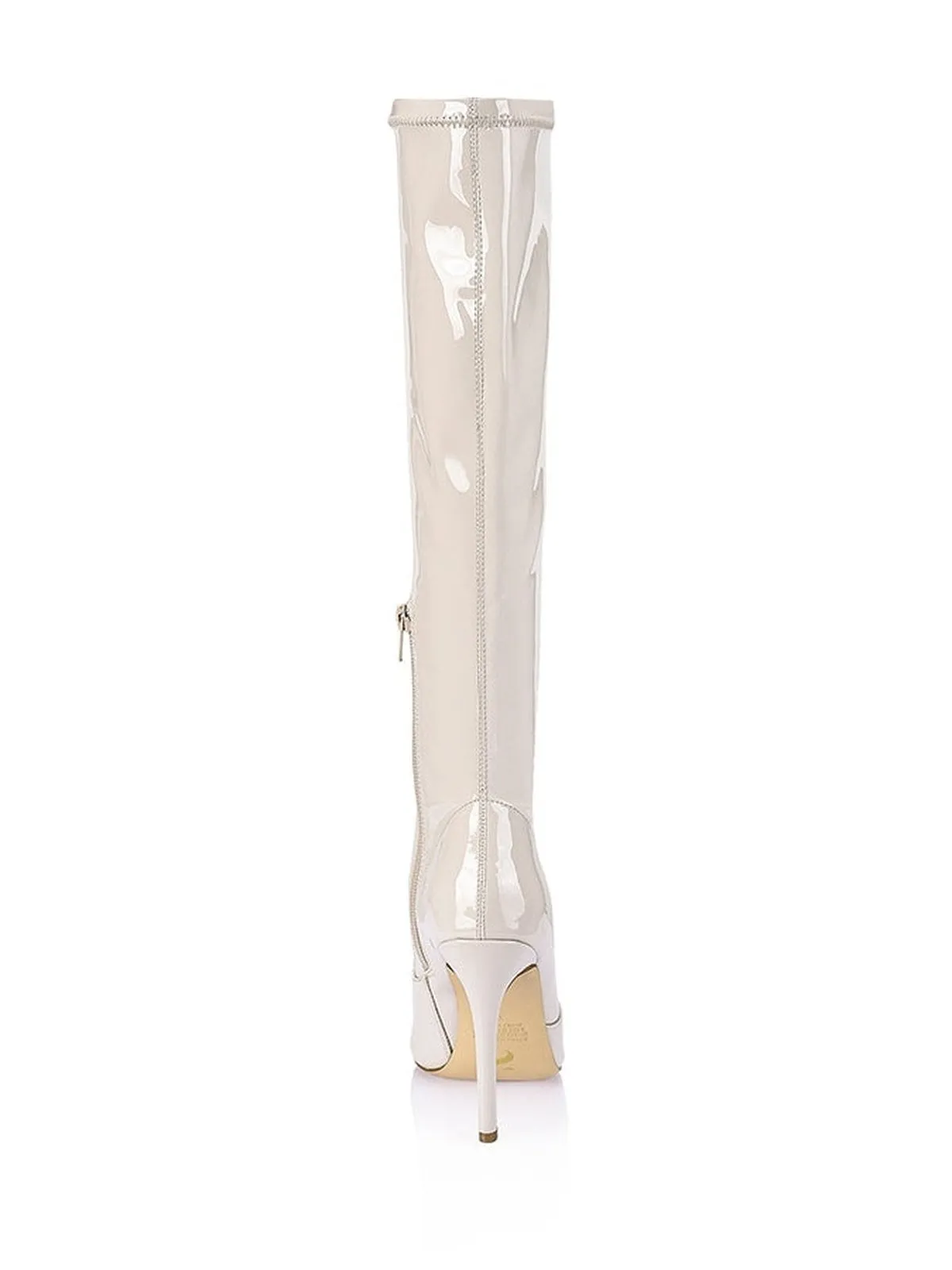 Savannah Tall Boots - Bone Patent Stretch