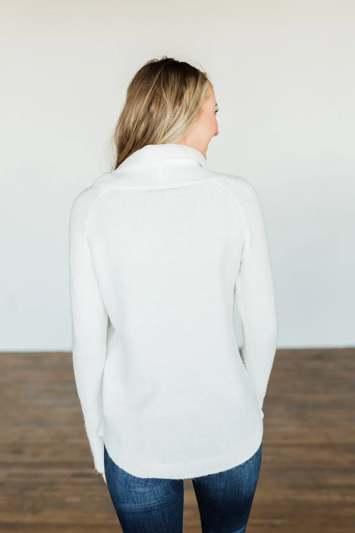 Say My Name Cowl Neck Sweater- Ivory