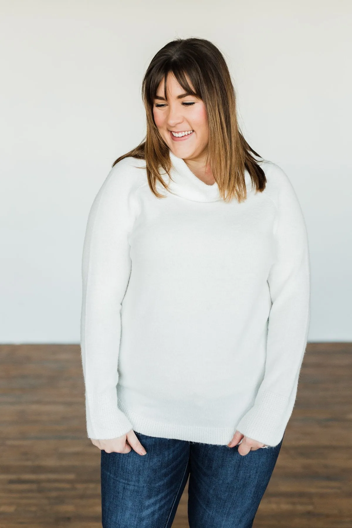 Say My Name Cowl Neck Sweater- Ivory