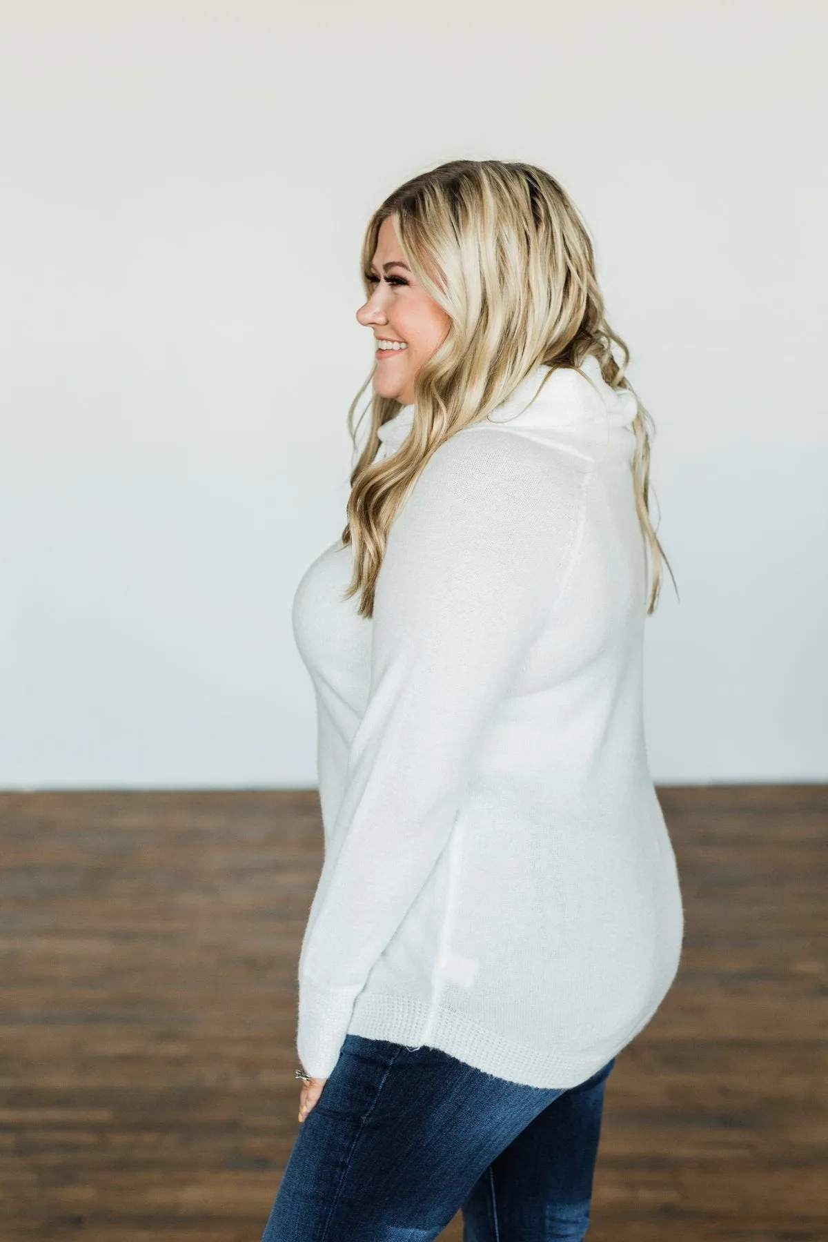 Say My Name Cowl Neck Sweater- Ivory