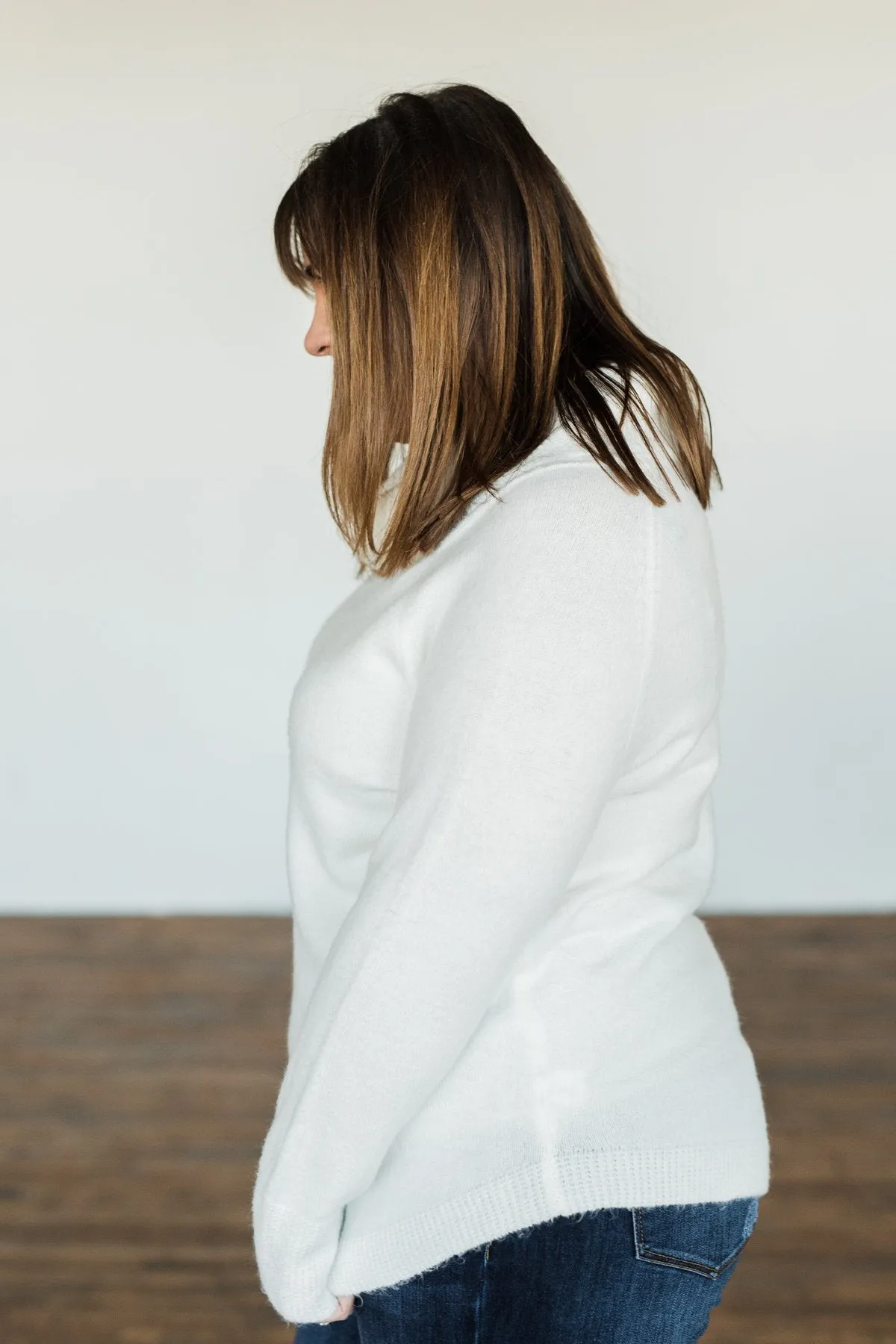 Say My Name Cowl Neck Sweater- Ivory