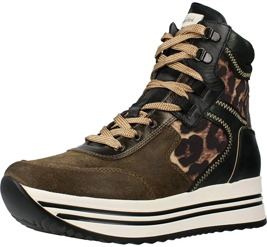 SNEAKERS ALTE NERO GIARDINI DONNA PELLE MILITARE I013293D/510