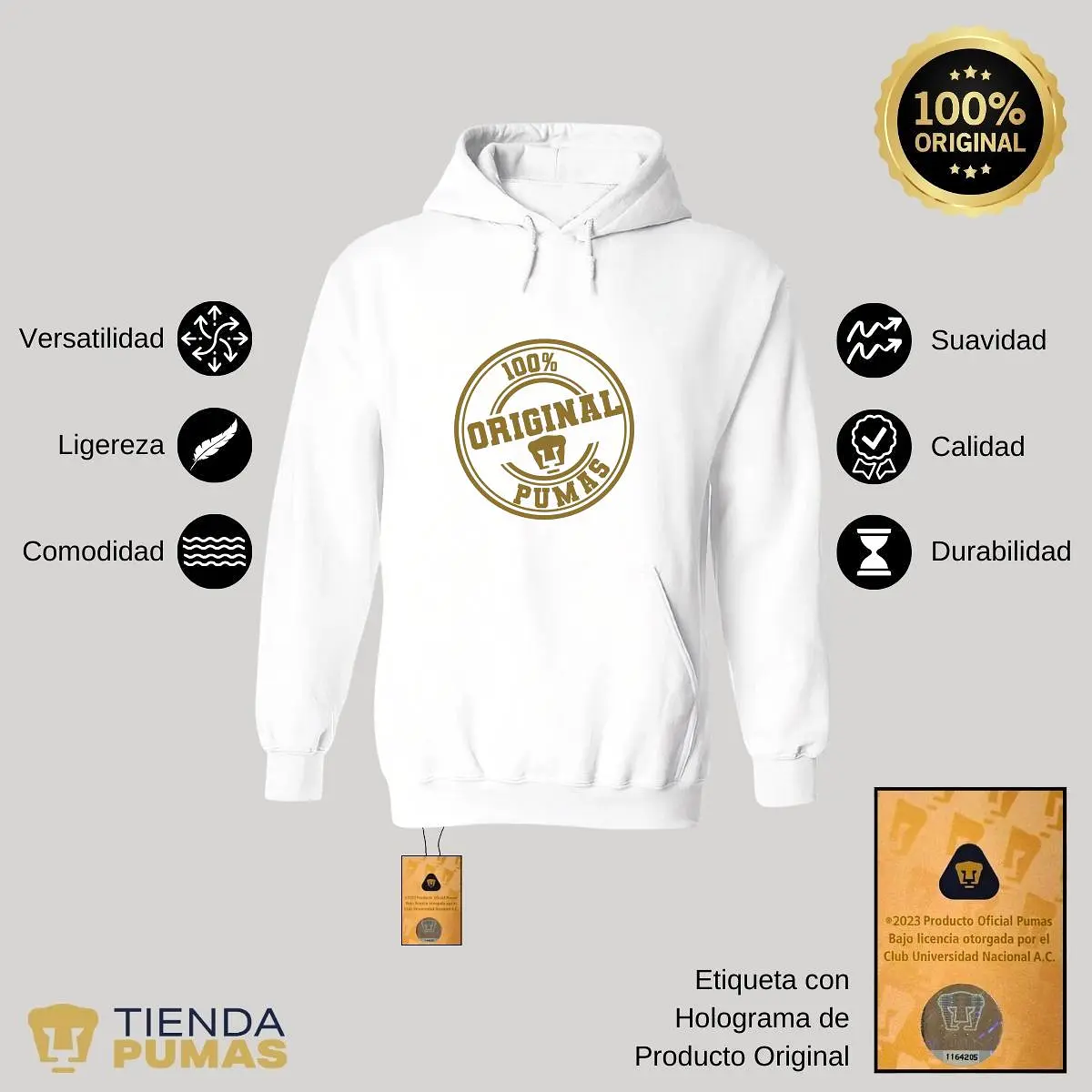 Sudadera Hombre Hoodie Pumas UNAM 100% Original