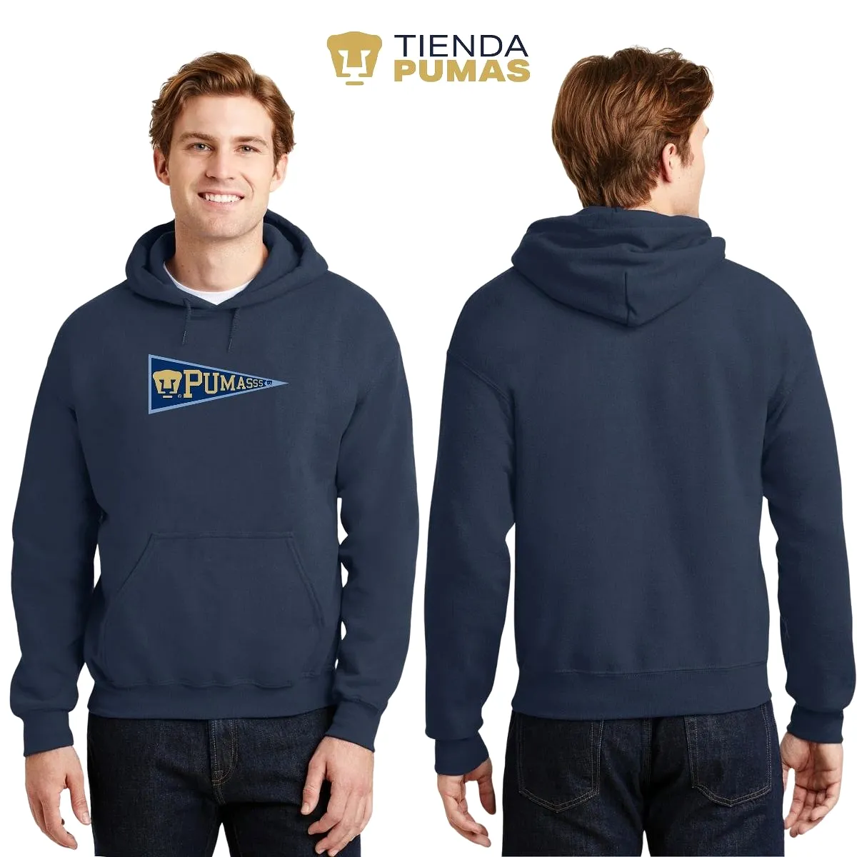 Sudadera Hombre Hoodie Pumas UNAM Banderín