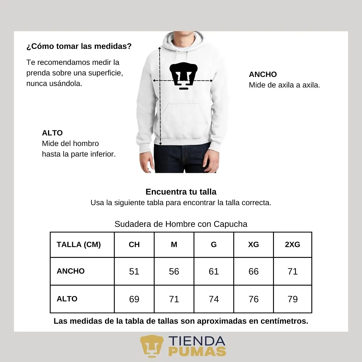 Sudadera Hombre Hoodie Pumas UNAM Logo Monocromatico Vinil