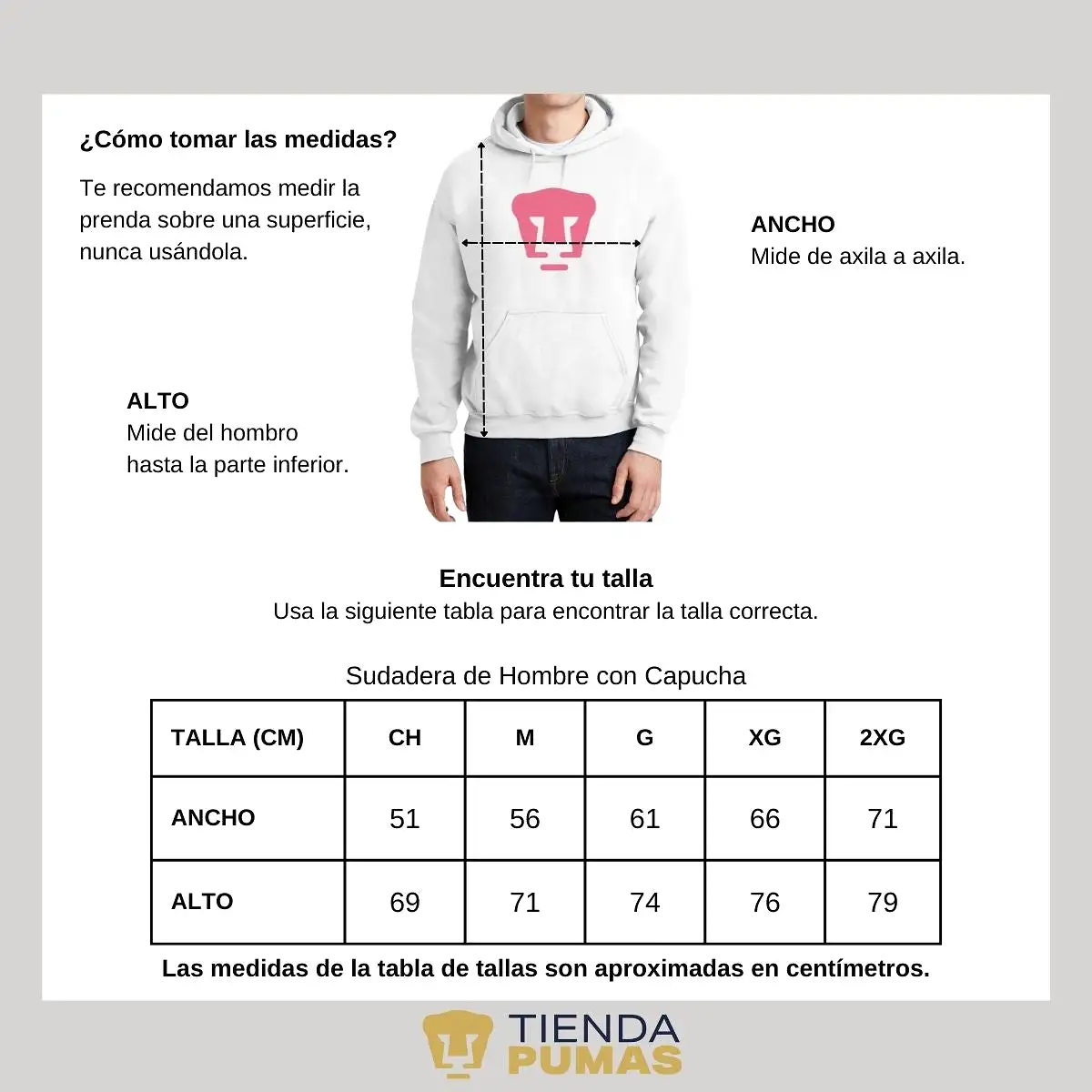 Sudadera Hombre Hoodie Pumas UNAM Logo Rosa Vinil