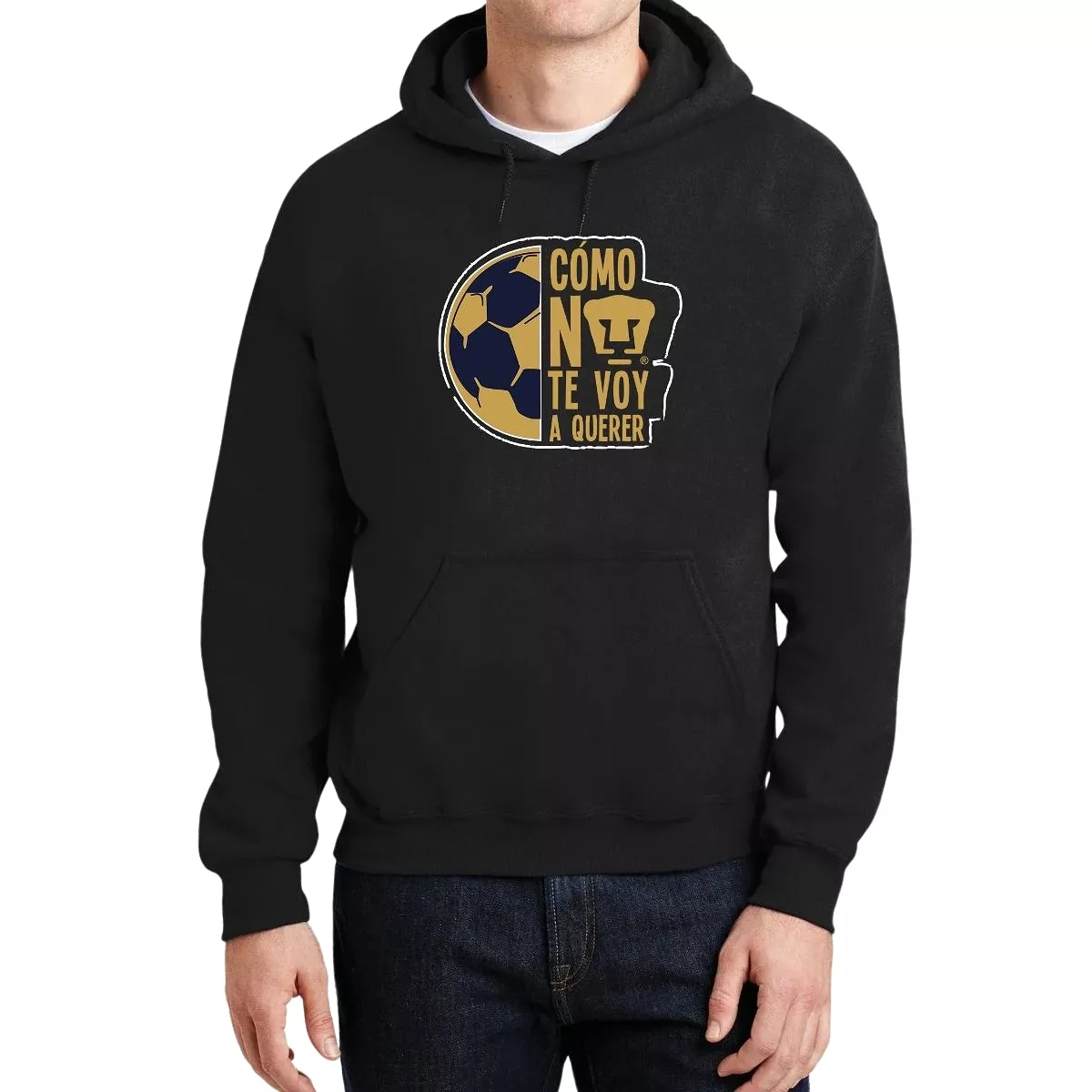 Sudadera Hombre Hoodie Pumas UNAM Medio Balón