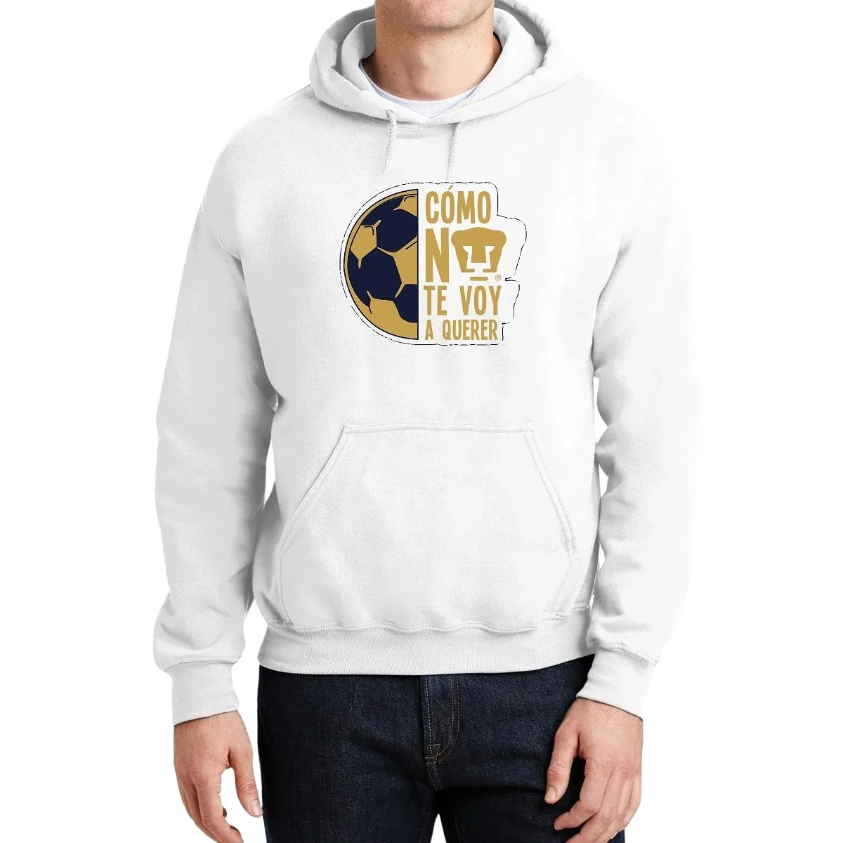 Sudadera Hombre Hoodie Pumas UNAM Medio Balón